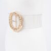 Clear PVC Belt with Vintage Round Metal Buckle – Plus Size