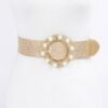 Pearl-Accent Metallic Stretch Plus-Size Belt