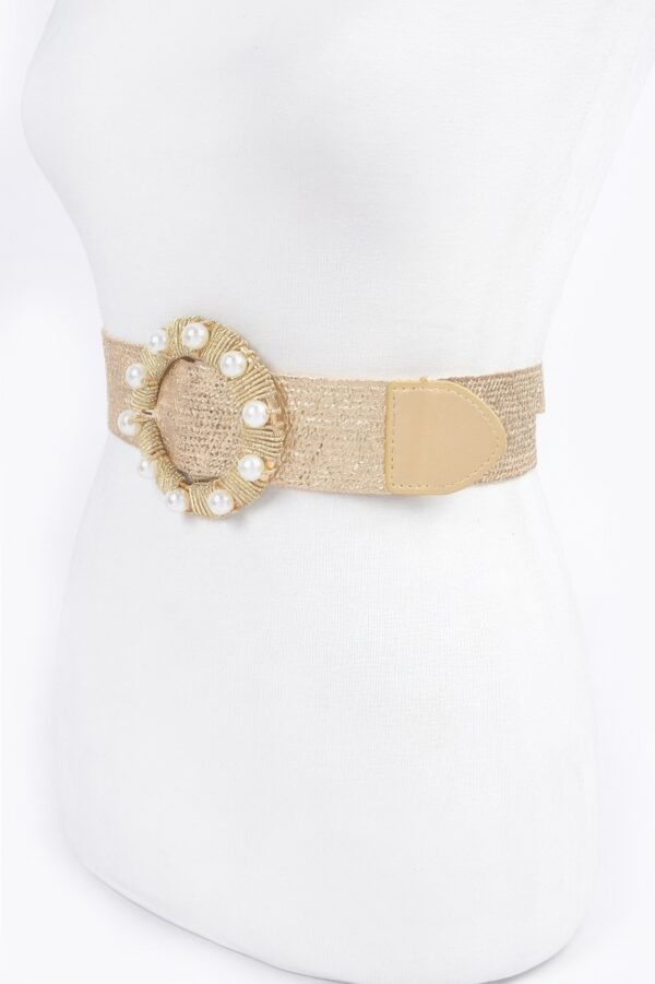 Pearl-Accent Metallic Stretch Plus-Size Belt