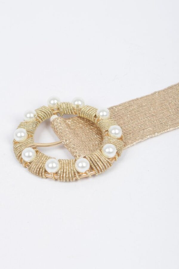 Pearl-Accent Metallic Stretch Plus-Size Belt
