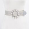 Pearl-Accent Metallic Stretch Plus-Size Belt