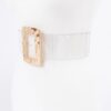 Clear PVC Belt with Rectangle Metal Buckle – Plus Size