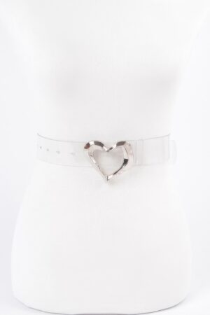 Plus-Size Clear PVC Belt with Heart Buckle