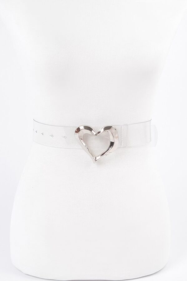 Plus-Size Clear PVC Belt with Heart Buckle