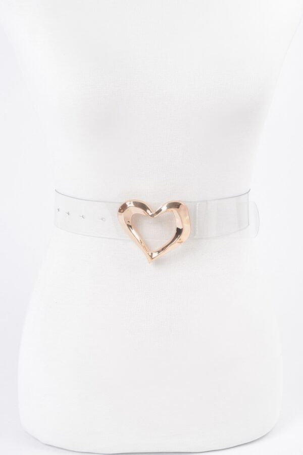 Plus-Size Clear PVC Belt with Heart Buckle