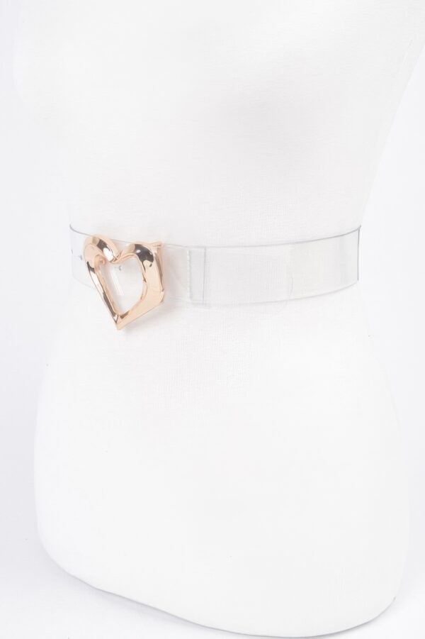 Plus-Size Clear PVC Belt with Heart Buckle