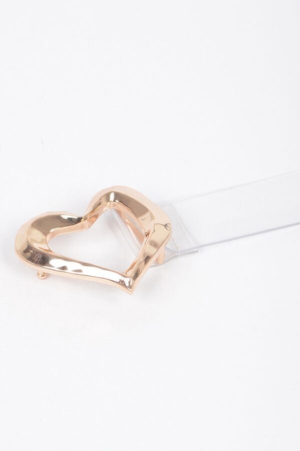 Plus-Size Clear PVC Belt with Heart Buckle