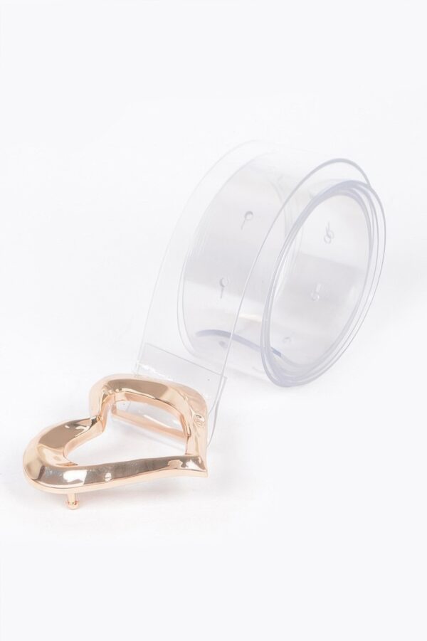 Plus-Size Clear PVC Belt with Heart Buckle