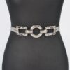 Plus-Size Stretch Belt with Hammered Metal Buckle