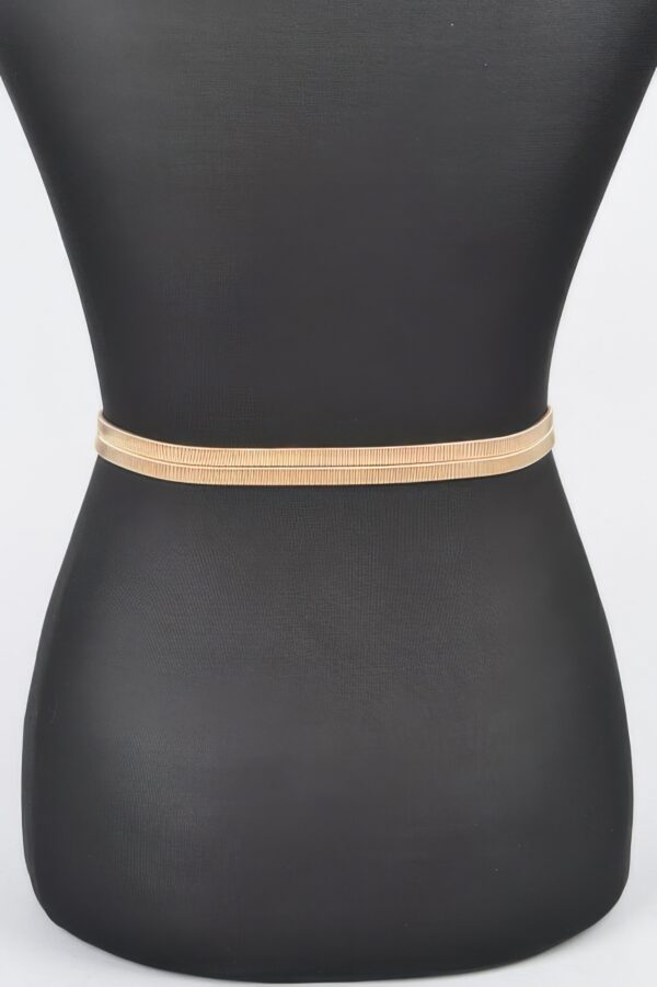 Plus-Size Stretch Belt with Hammered Metal Buckle