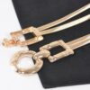 Plus-Size Stretch Belt with Hammered Metal Buckle