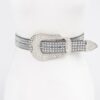 Plus-Size Rhinestone Western Belt – Clear PVC, Crystal Buckle