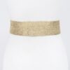 Wide Square-Buckle Plus-Size Belt, Gold-Tone