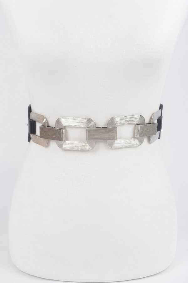 Faux Leather Plus-Size Belt with Multi-Metal Buckles