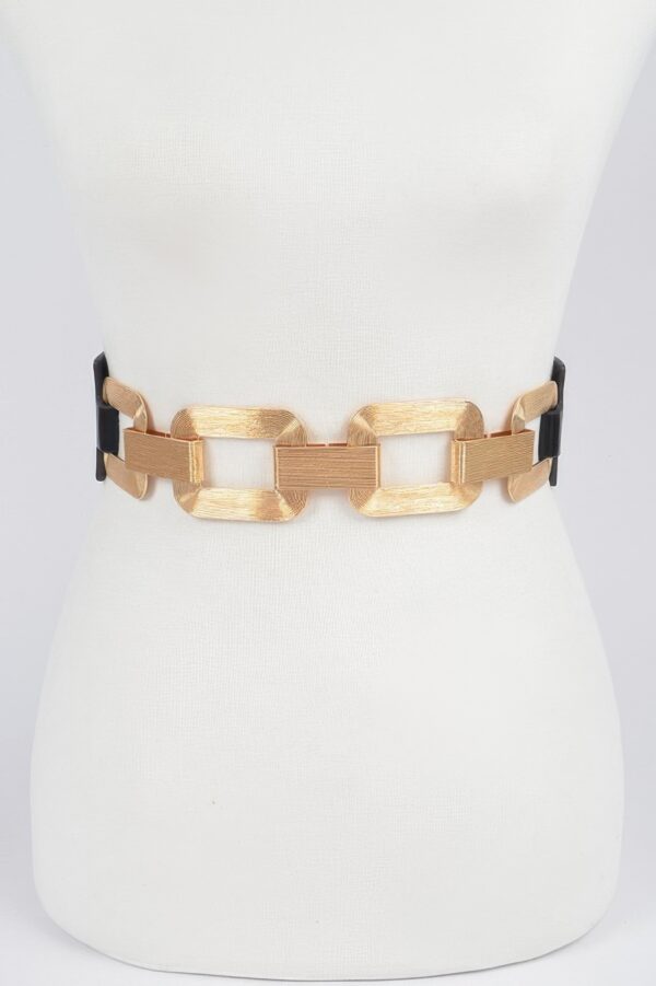 Faux Leather Plus-Size Belt with Multi-Metal Buckles