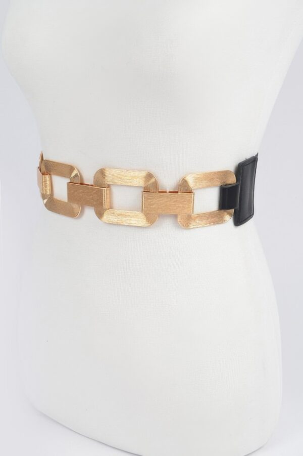 Faux Leather Plus-Size Belt with Multi-Metal Buckles