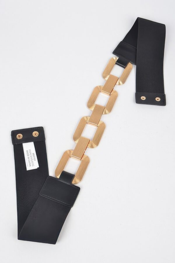 Faux Leather Plus-Size Belt with Multi-Metal Buckles
