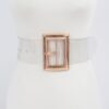 Oversized Transparent PVC Belt with Gold Buckle