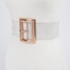 Oversized Transparent PVC Belt with Gold Buckle
