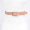 Faux Leather Belt with Square Buckle – Minimalist