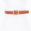 Faux Leather Belt with Square Buckle – Minimalist