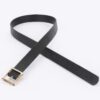 Faux Leather Belt with Square Buckle – Minimalist