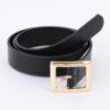 Faux Leather Belt with Square Buckle – Minimalist