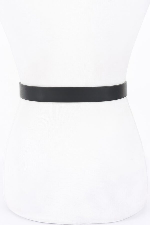 Faux Leather Belt with Square Buckle – Minimalist