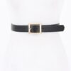 Faux Leather Belt with Square Buckle – Minimalist