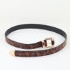 Two-Buckle Leopard Print Faux-Leather Belt