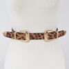 Leopard Stretch Belt with Triple Gold Buckles