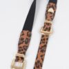 Leopard Stretch Belt with Triple Gold Buckles