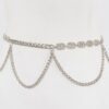 Chain Belt with Rhinestone Accent – Gold-Tone