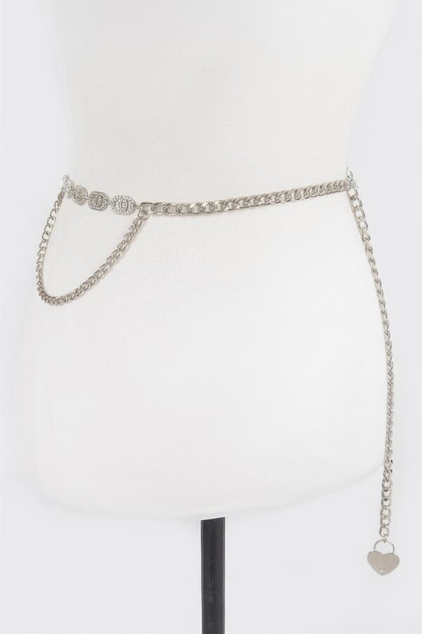Chain Belt with Rhinestone Accent – Gold-Tone