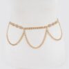 Chain Belt with Rhinestone Accent – Gold-Tone