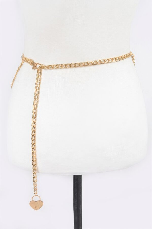Chain Belt with Rhinestone Accent – Gold-Tone