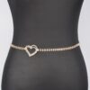 Rhinestone Heart Chain Belt with Heart Clasp