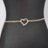 Rhinestone Heart Chain Belt with Heart Clasp