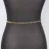 Rhinestone Heart Chain Belt with Heart Clasp