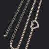Rhinestone Heart Chain Belt with Heart Clasp