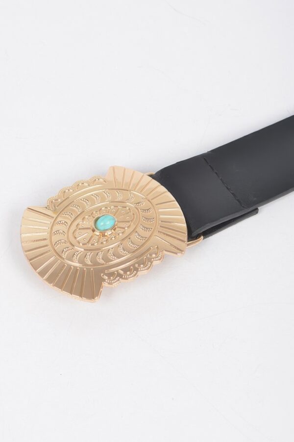 Western Belt with Turquoise Accents – Faux Leather