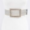 Wide Clear Belt with Oversized Square Buckle