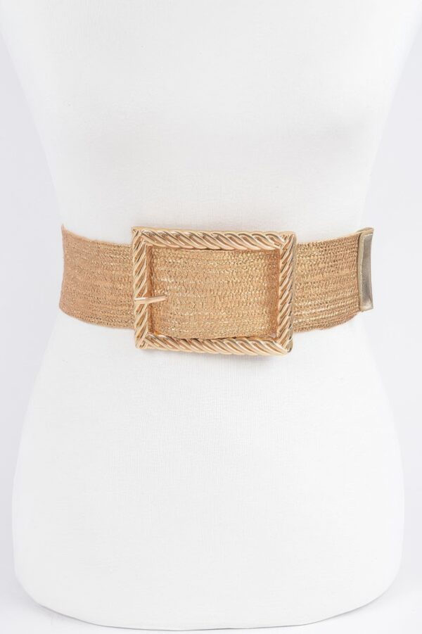Wide Clear Belt with Oversized Square Buckle