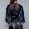 Grace Satin Robe with Sheer Floral Lace Sleeves