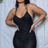 Aaliyah Sheer Mini Dress with Crisscross Back