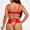 Balconette Lace Lingerie Set with Lace-Up Back