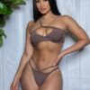 Ava One-Shoulder Strappy Bikini Set – Brazilian Cut