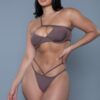 Ava One-Shoulder Strappy Bikini Set – Brazilian Cut