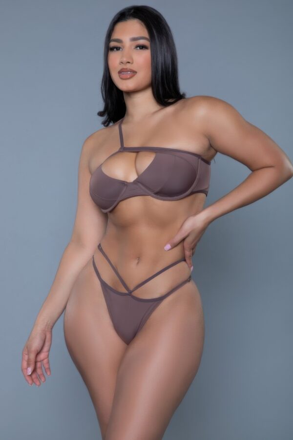Ava One-Shoulder Strappy Bikini Set – Brazilian Cut