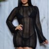 Kinsley Crochet Mini Dress – Scalloped Trim & Open Back